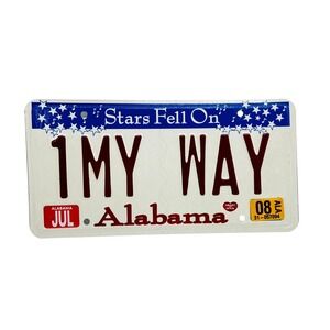 STARS FELL ON ALABAMA Vanity License Plate 1 MY WAY July 2008